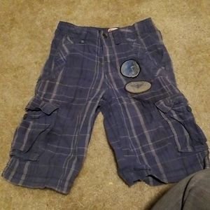 Boy's Size 7, Mossimo Blue Khaki Shorts with cool patches! BUNDLE TO SAVE!